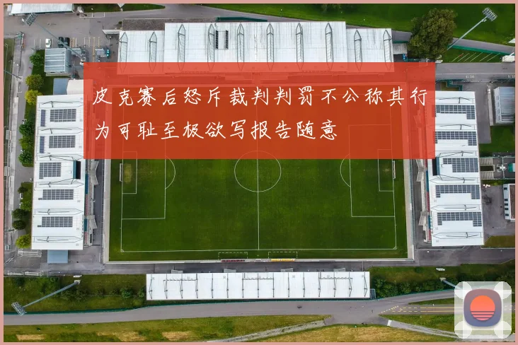 皮克赛后怒斥裁判判罚不公称其行为可耻至极欲写报告随意